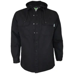 Lined canvas shirt with hood